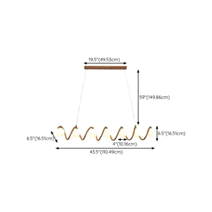 Modern Adjustable Wave Kitchen Island Pendant Light Image - 16