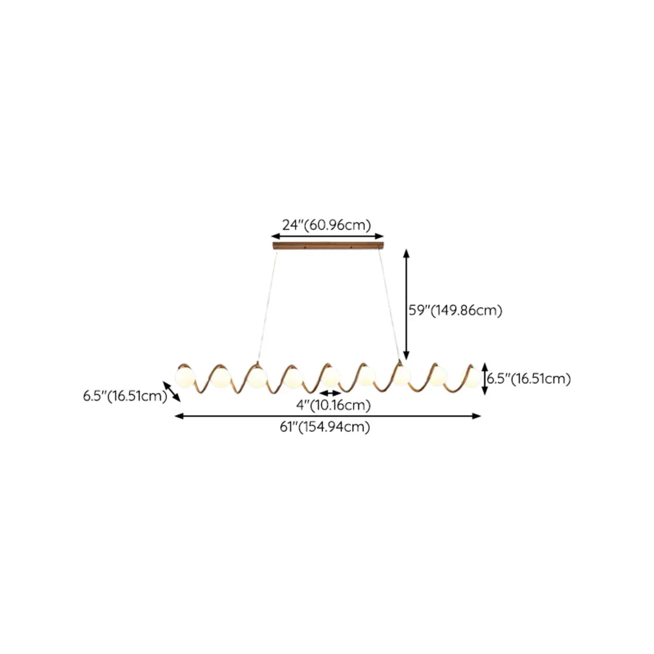 Modern Adjustable Wave Kitchen Island Pendant Light Image - 17 | homeyfad