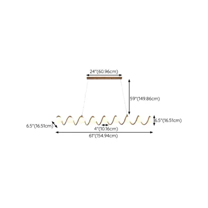 Modern Adjustable Wave Kitchen Island Pendant Light Image - 17