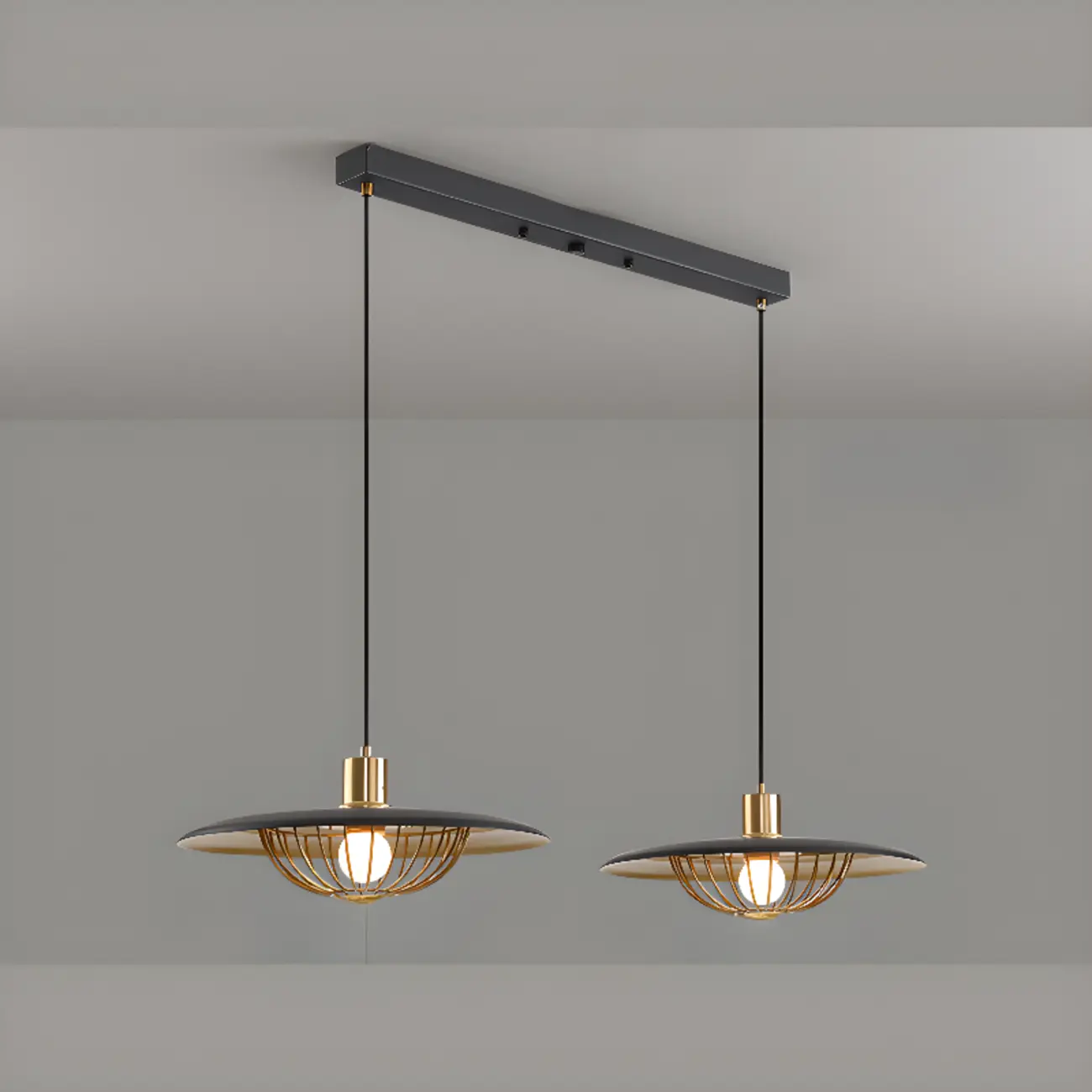 Modern Wrought Iron Island Pendant Light in Black Image - 4 | homeyfad