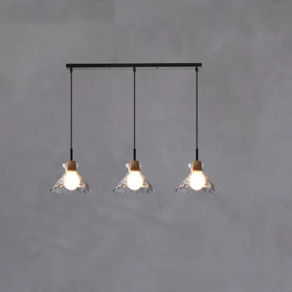 3-Light Clear Glass Island Pendant Light for Dining Area Image - 5
