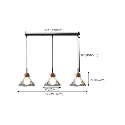 3-Light Clear Glass Island Pendant Light for Dining Area Image - 13