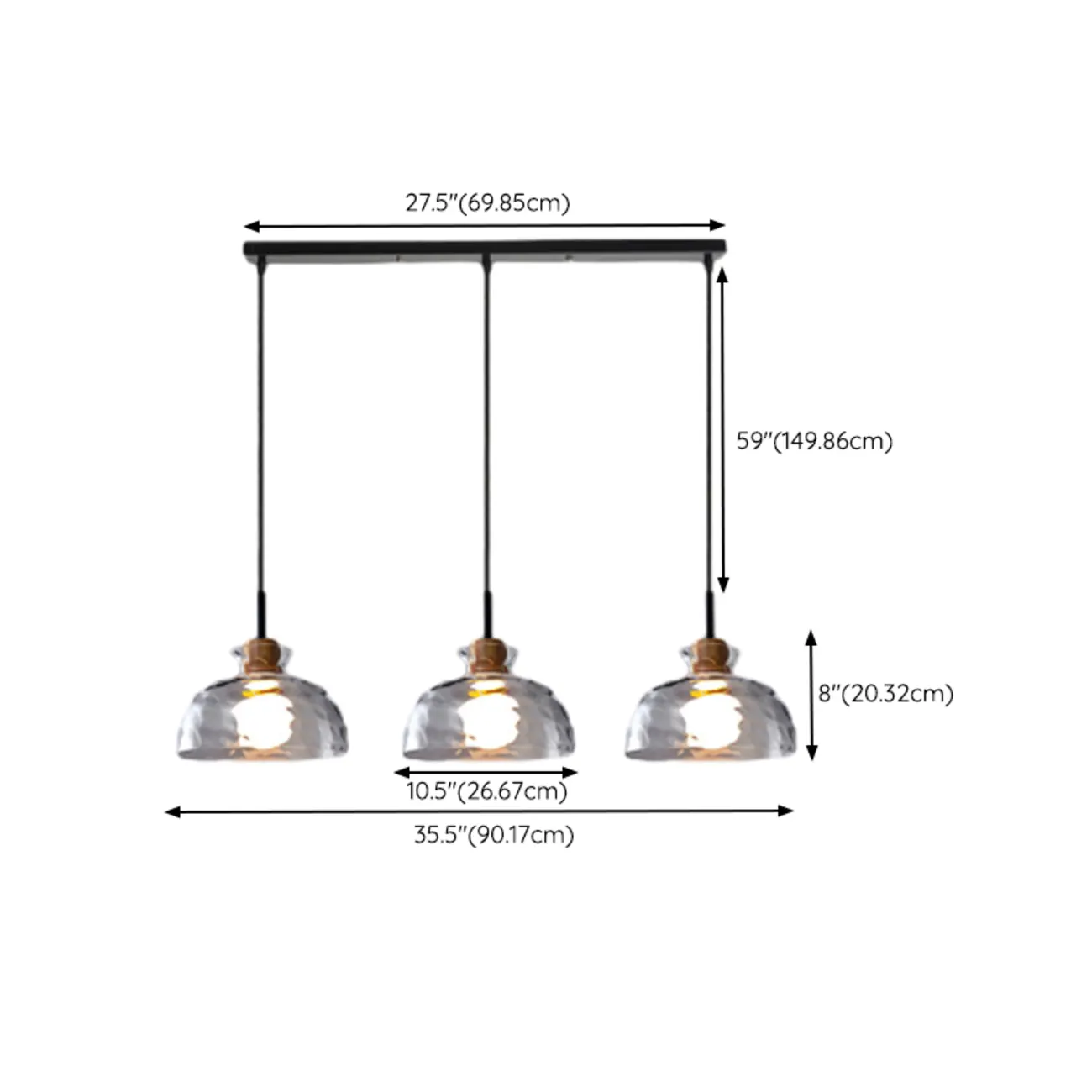 3-Light Clear Glass Island Pendant Light for Dining Area Image - 14 | homeyfad