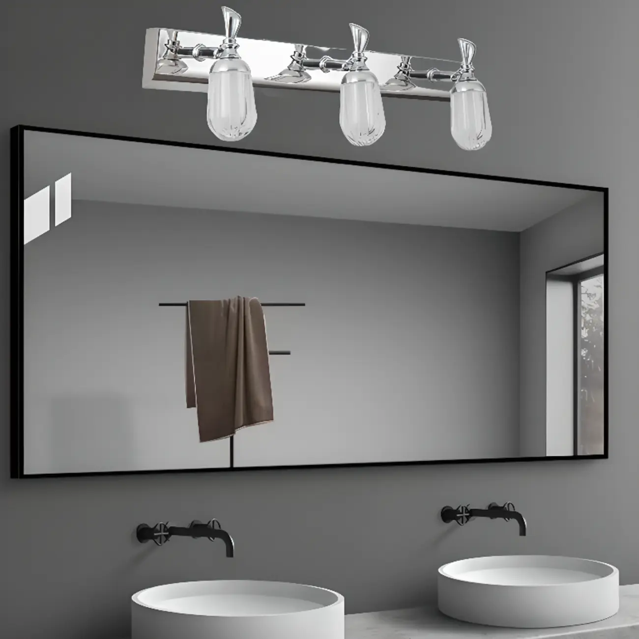Modern Stainless Steel Bathroom Vanity Light Dimmable LED | homeyfad