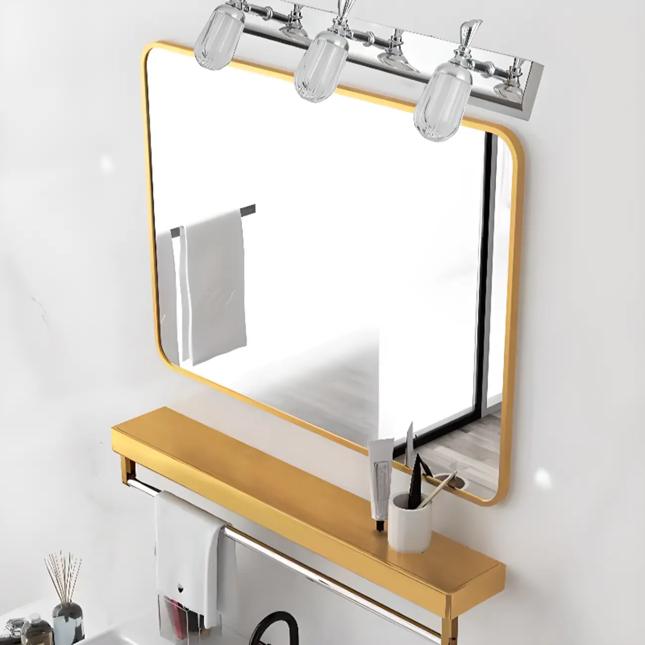 Modern Stainless Steel Bathroom Vanity Light Dimmable LED | homeyfad