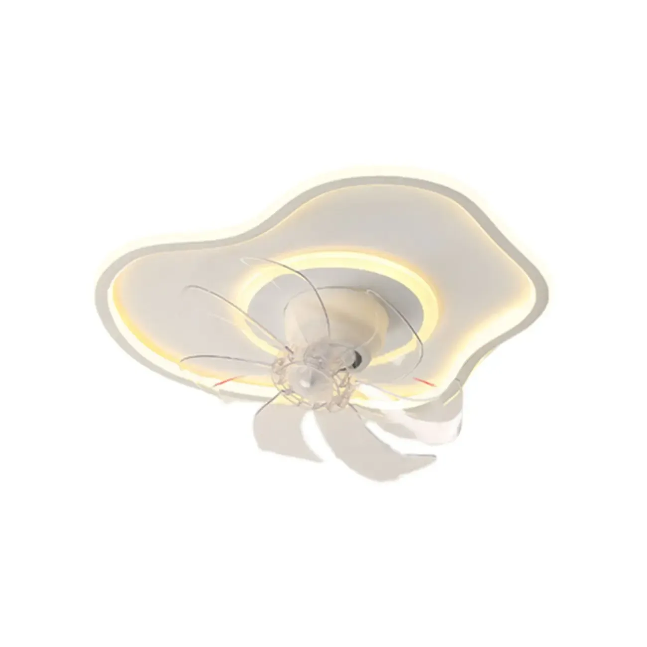 Modern Flush Mount LED Ceiling Fan with Remote for Bedroom