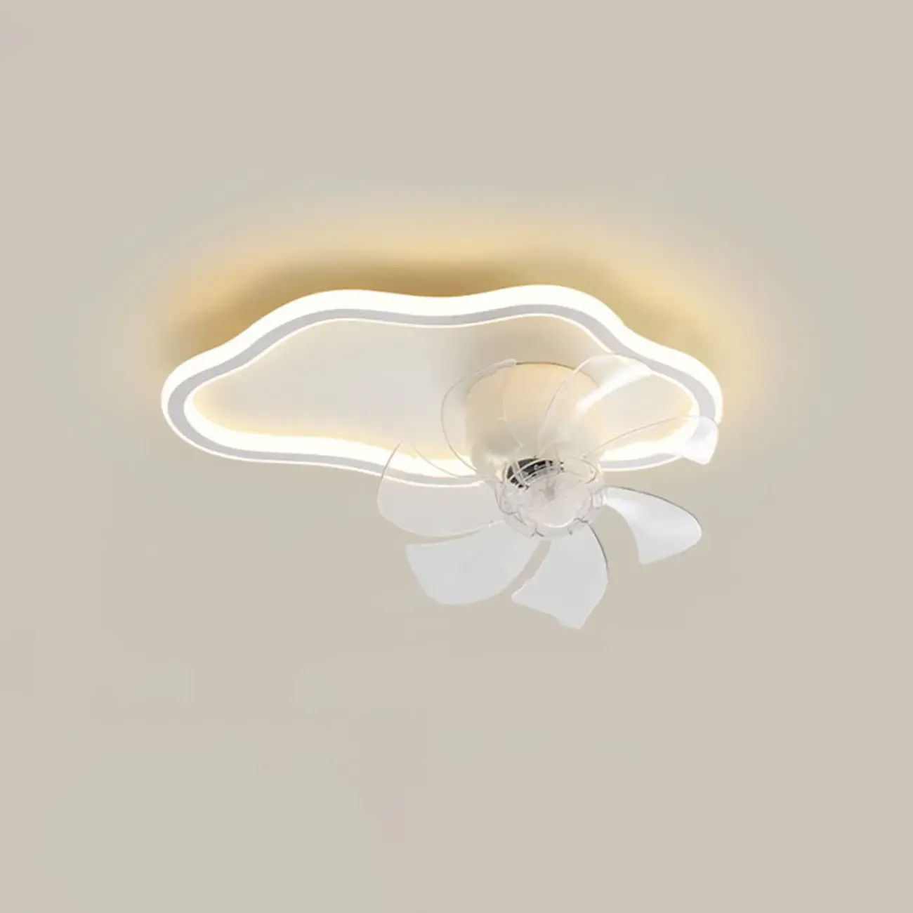 Modern Flush Mount LED Ceiling Fan with Remote for Bedroom