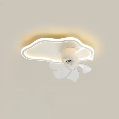 Modern Flush Mount LED Ceiling Fan with Remote for Bedroom