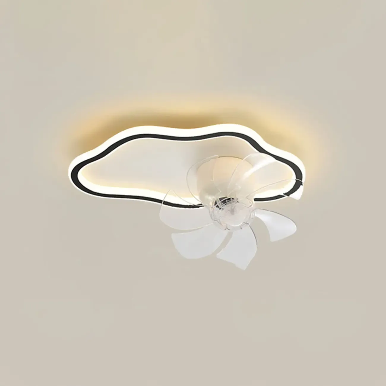 Modern Flush Mount LED Ceiling Fan with Remote for Bedroom