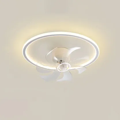 Modern Flush Mount LED Ceiling Fan with Remote for Bedroom