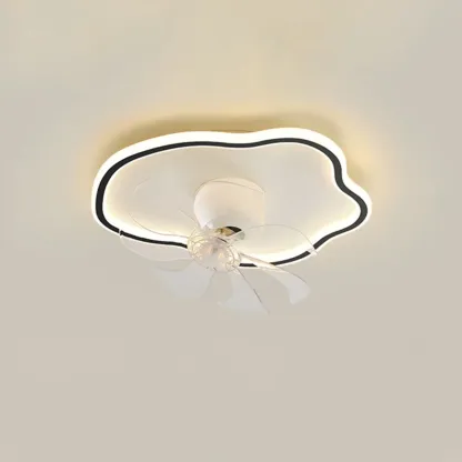 Modern Flush Mount LED Ceiling Fan with Remote for Bedroom