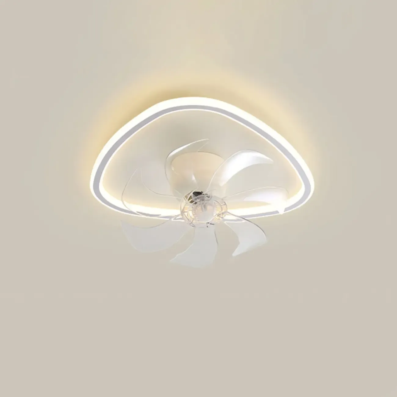 Modern Flush Mount LED Ceiling Fan with Remote for Bedroom