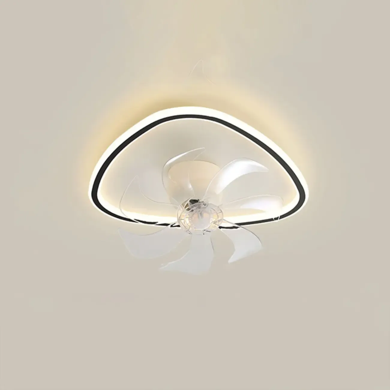 Modern Flush Mount LED Ceiling Fan with Remote for Bedroom