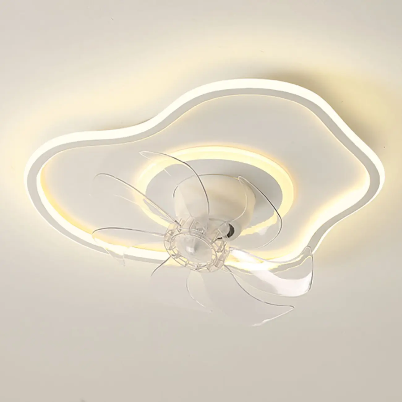Modern Flush Mount LED Ceiling Fan with Remote for Bedroom | homeyfad
