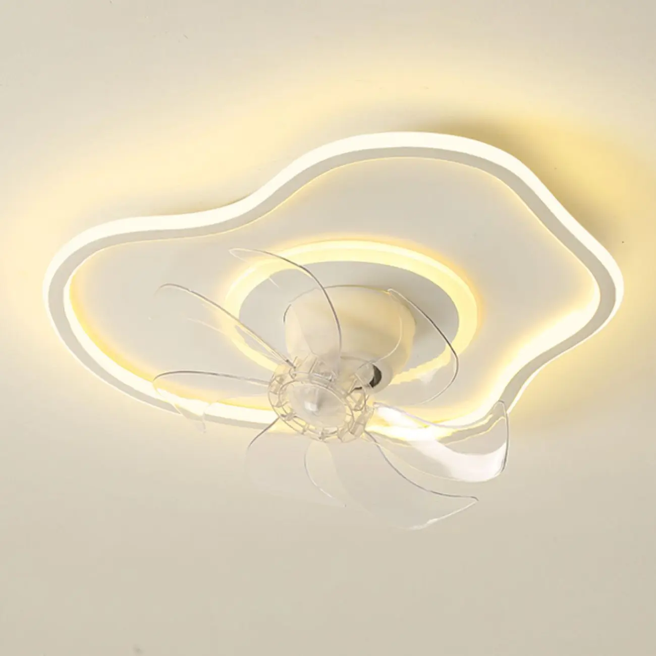 Modern Flush Mount LED Ceiling Fan with Remote for Bedroom | homeyfad