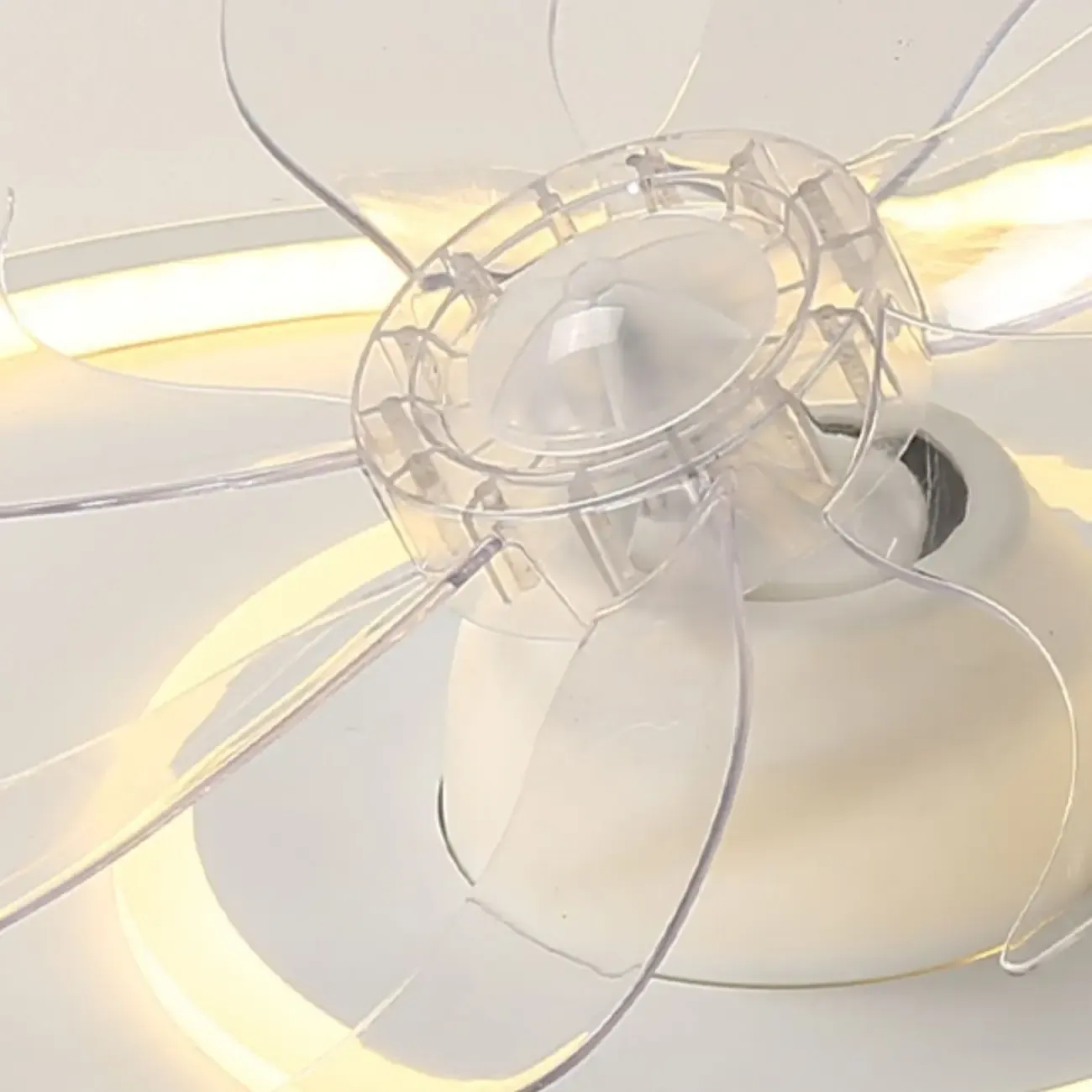 Modern Flush Mount LED Ceiling Fan with Remote for Bedroom