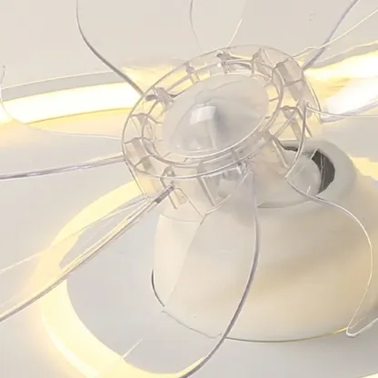 Modern Flush Mount LED Ceiling Fan with Remote for Bedroom