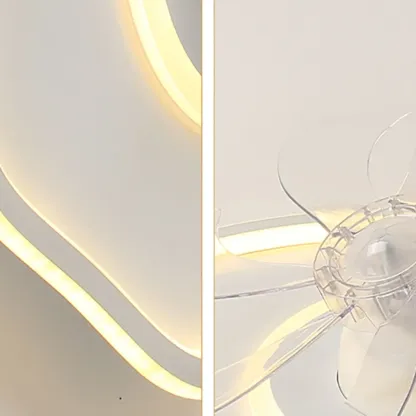 Modern Flush Mount LED Ceiling Fan with Remote for Bedroom