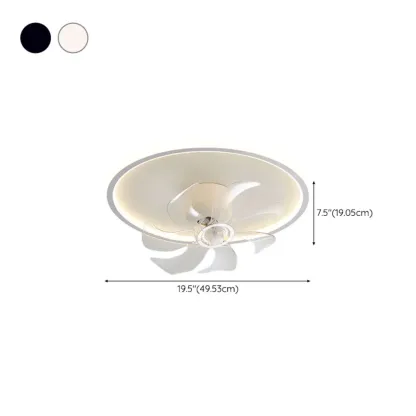 Modern Flush Mount LED Ceiling Fan with Remote for Bedroom
