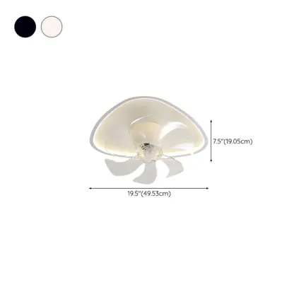 Modern Flush Mount LED Ceiling Fan with Remote for Bedroom