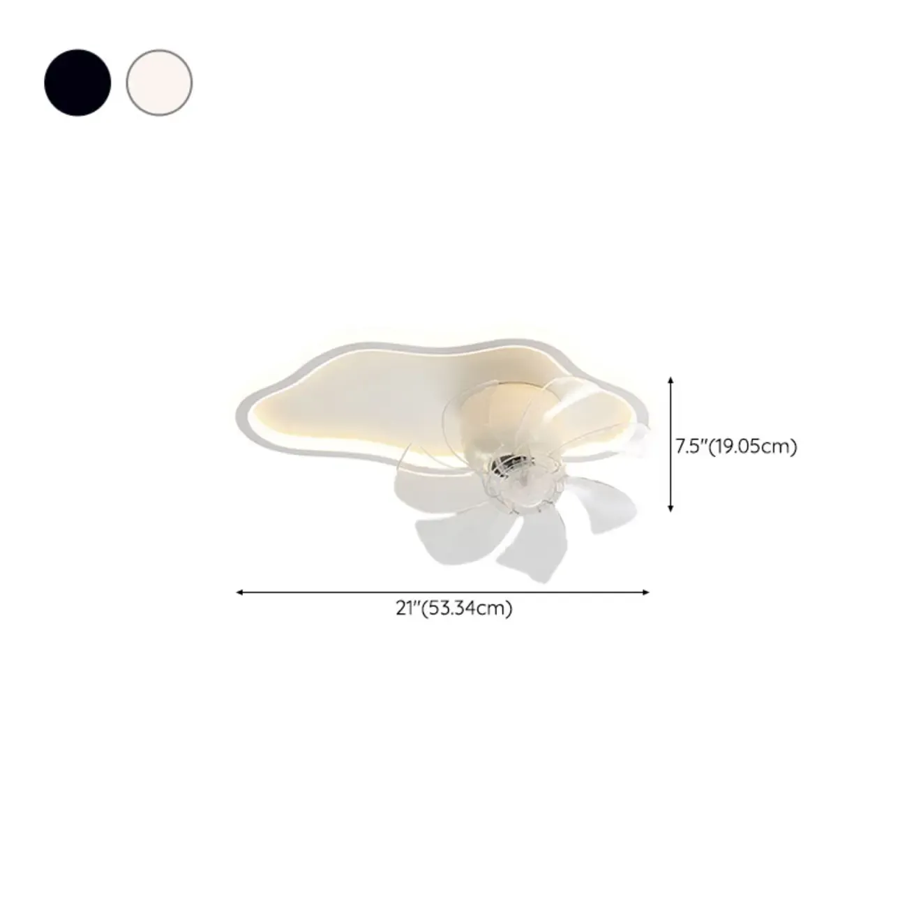 Modern Flush Mount LED Ceiling Fan with Remote for Bedroom