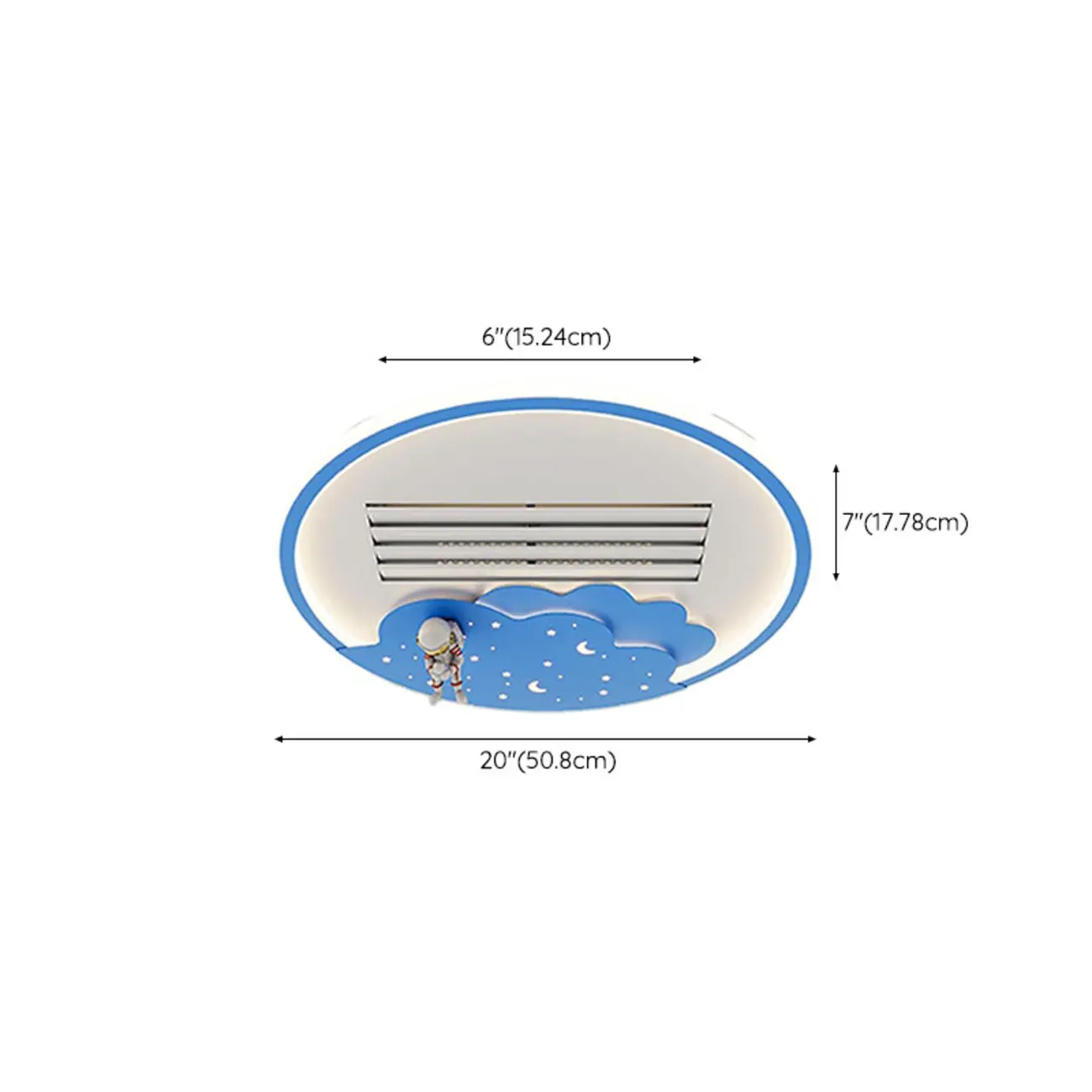 Airplane Flush Mount Bladeless Ceiling Fan LED Dimmable for Kids #size