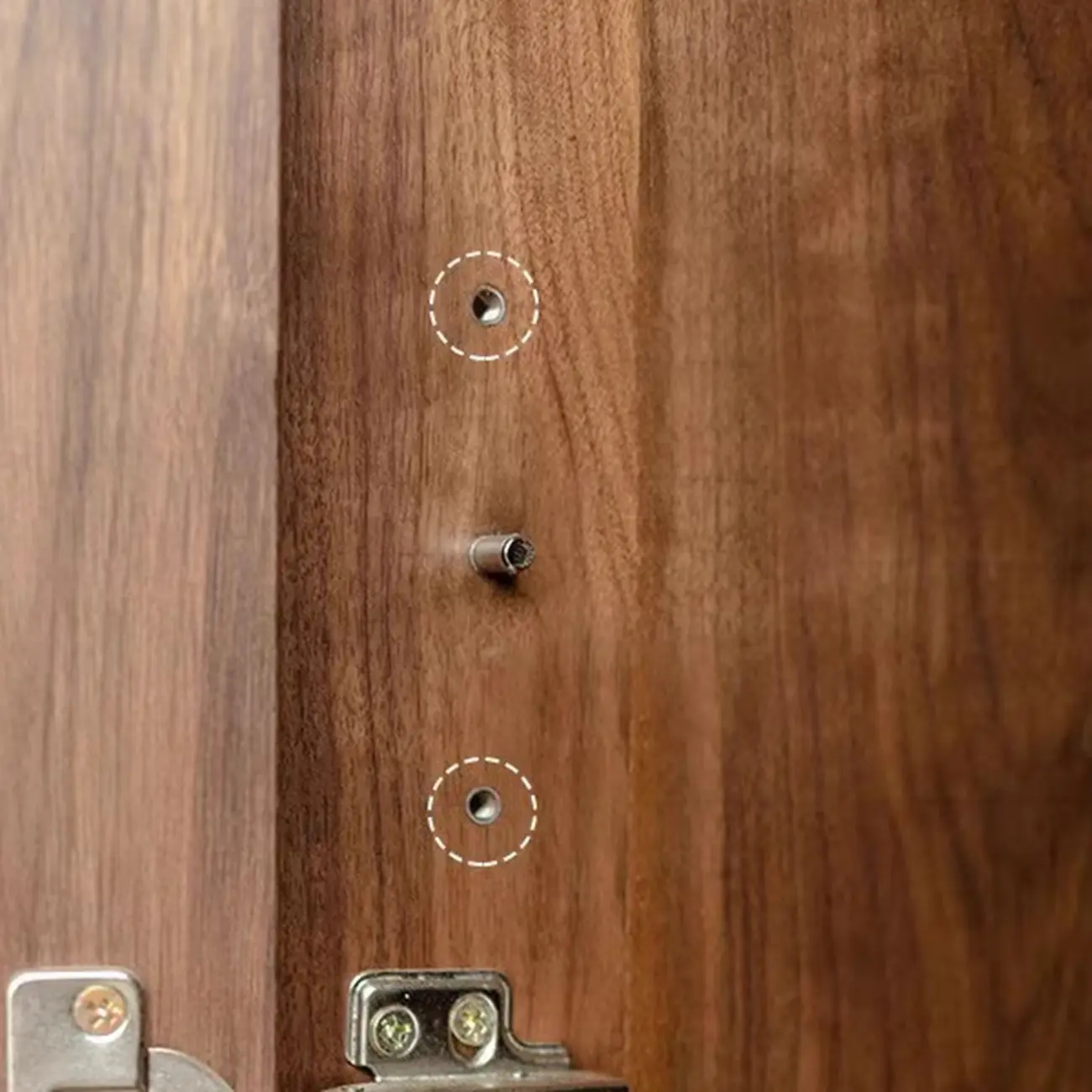 Scandinavia Dark Walnut Wooden Striped Storage Cabinet Image - 8 | homeyfad