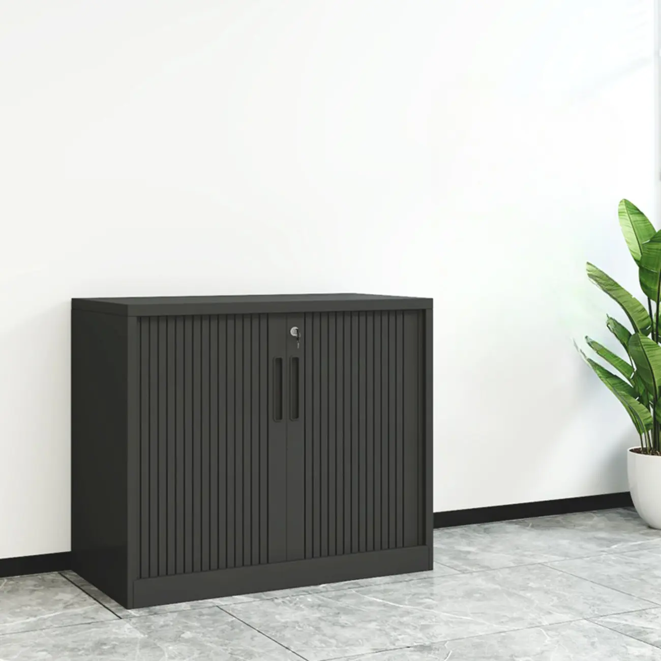Modern Steel Sliding Door Lockable Office Storage Cabinet Image - 2 | homeyfad