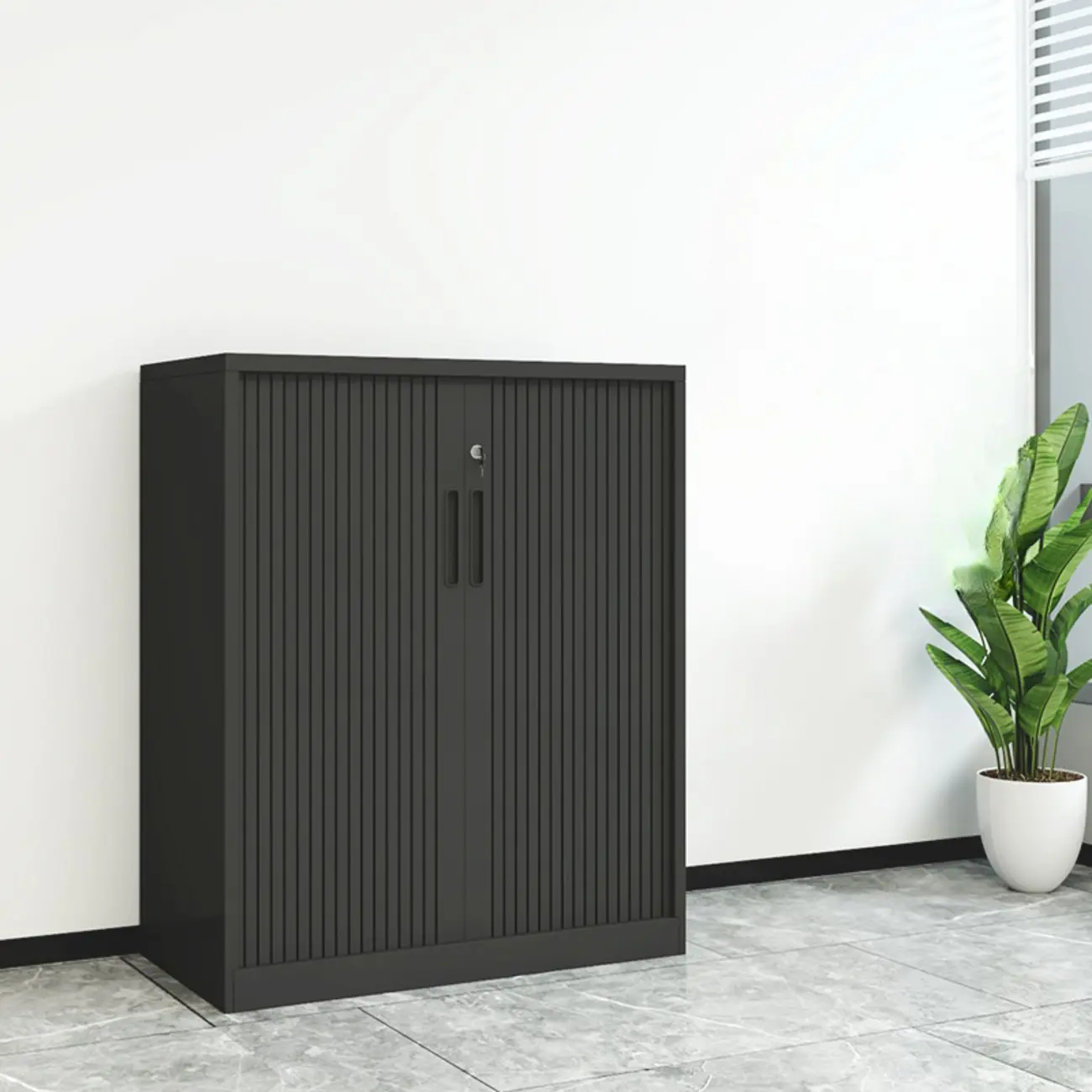 Modern Steel Sliding Door Lockable Office Storage Cabinet Image - 3 | homeyfad