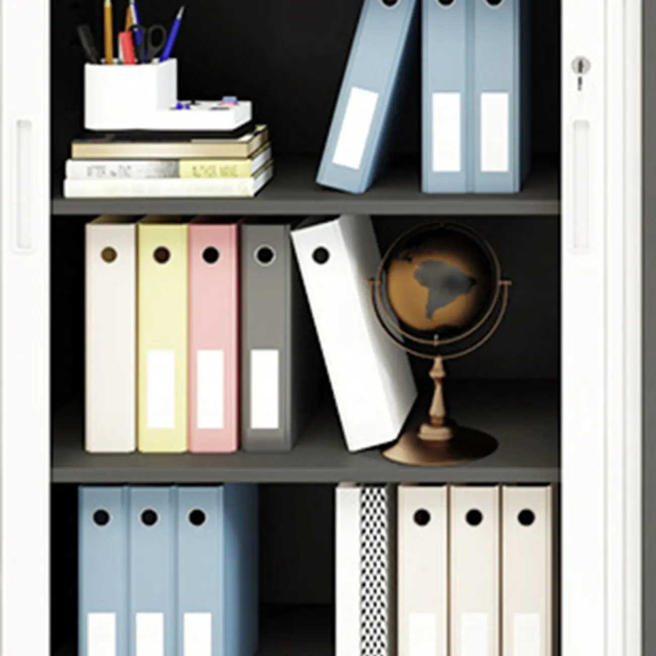 Modern Steel Sliding Door Lockable Office Storage Cabinet Image - 16 | homeyfad