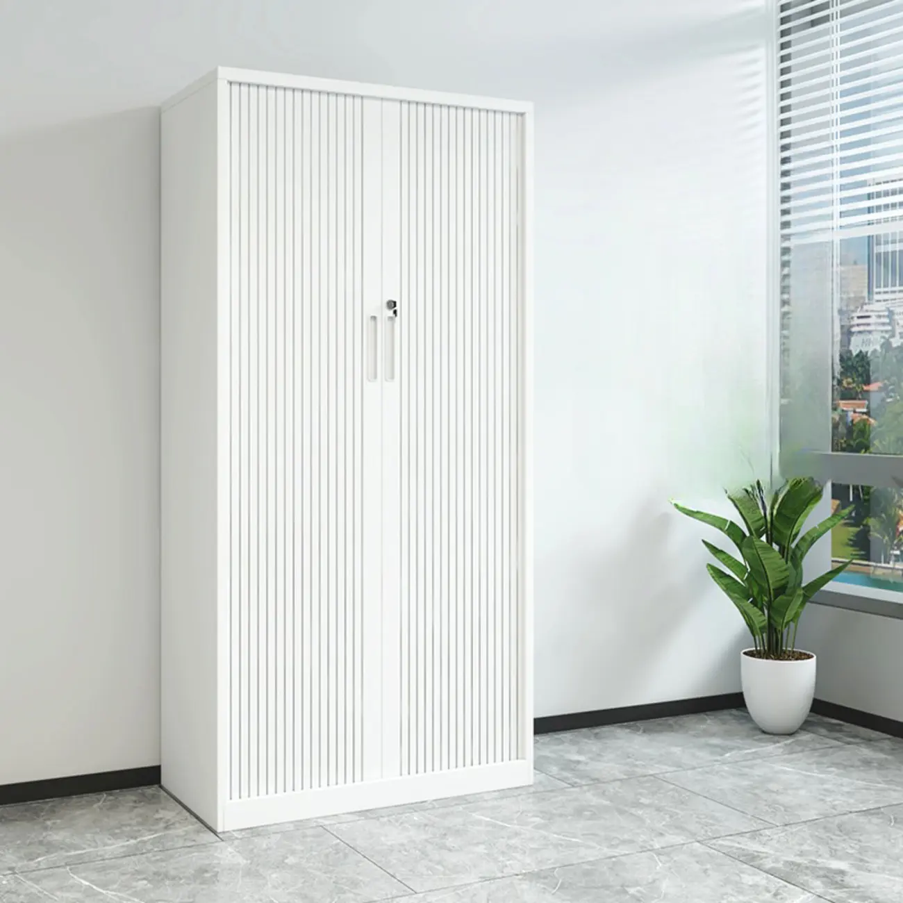 Modern Steel Sliding Door Lockable Office Storage Cabinet Image - 20 | homeyfad