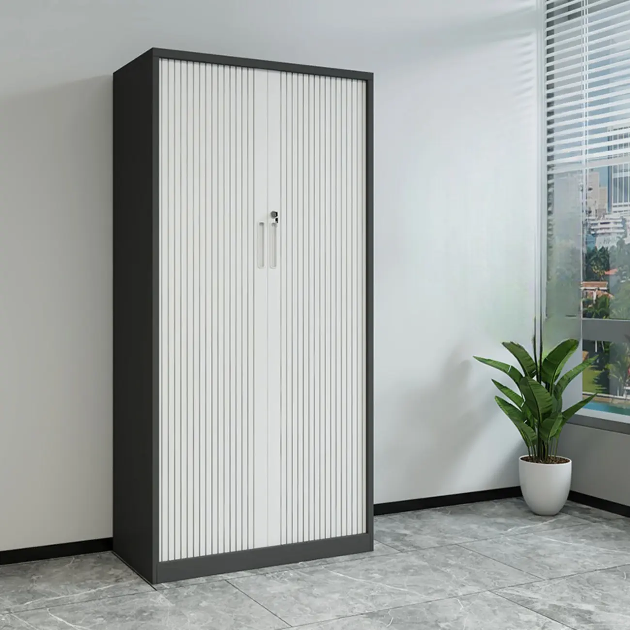 Modern Steel Sliding Door Lockable Office Storage Cabinet Image - 22 | homeyfad