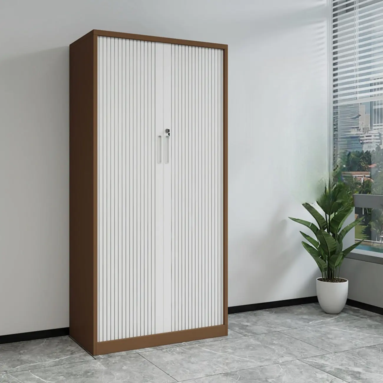 Modern Steel Sliding Door Lockable Office Storage Cabinet Image - 26 | homeyfad
