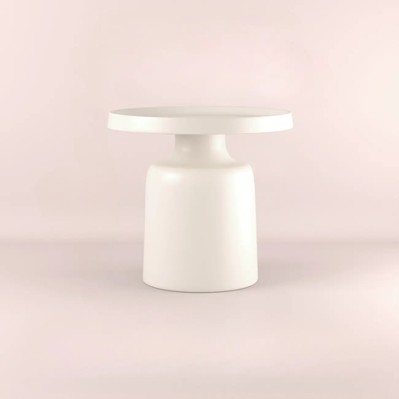 Minimalist Round Metal End Table with Pedestal Base for Home Image - 2 | homeyfad