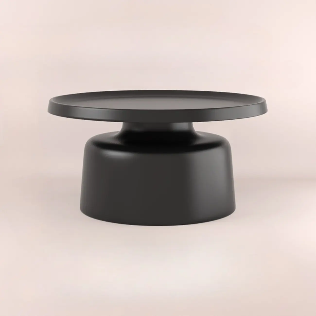 Minimalist Round Metal End Table with Pedestal Base for Home Image - 4 | homeyfad