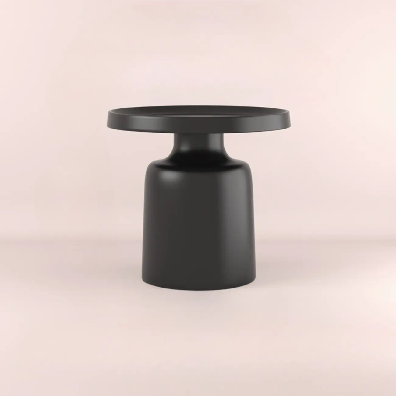 Minimalist Round Metal End Table with Pedestal Base for Home Image - 5 | homeyfad