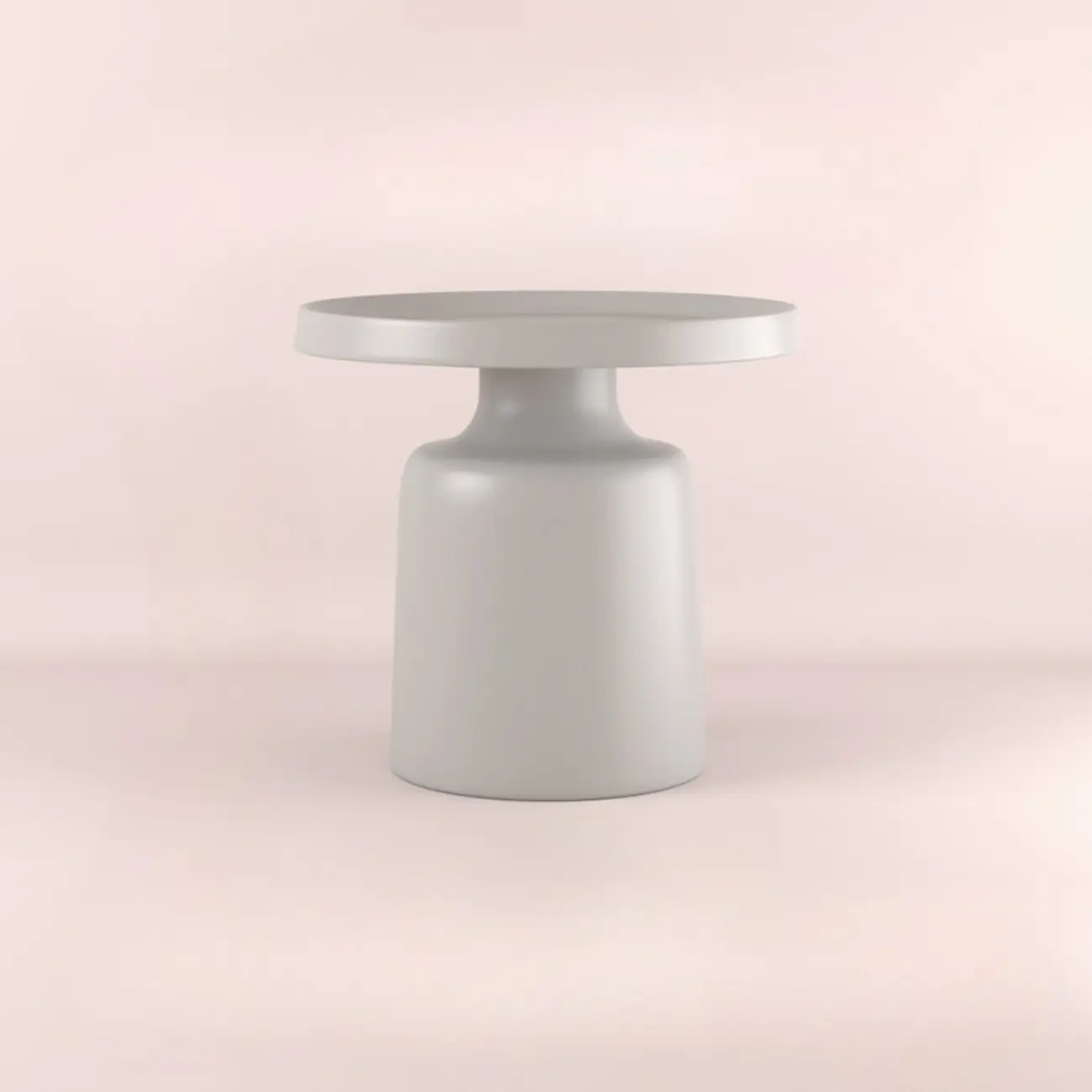 Minimalist Round Metal End Table with Pedestal Base for Home Image - 7 | homeyfad