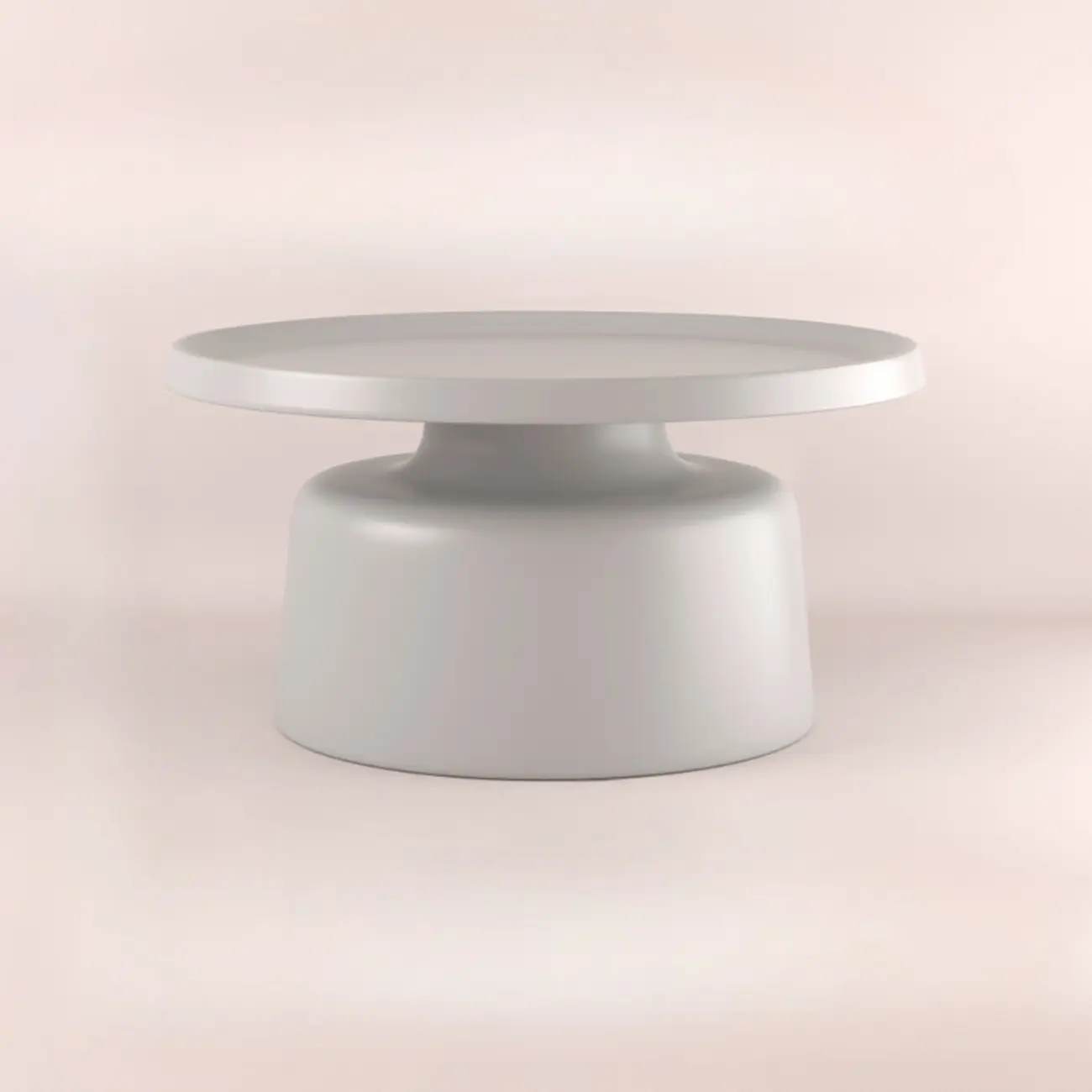 Minimalist Round Metal End Table with Pedestal Base for Home Image - 9 | homeyfad