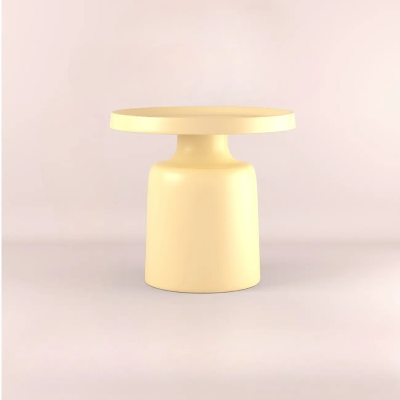 Minimalist Round Metal End Table with Pedestal Base for Home Image - 11 | homeyfad