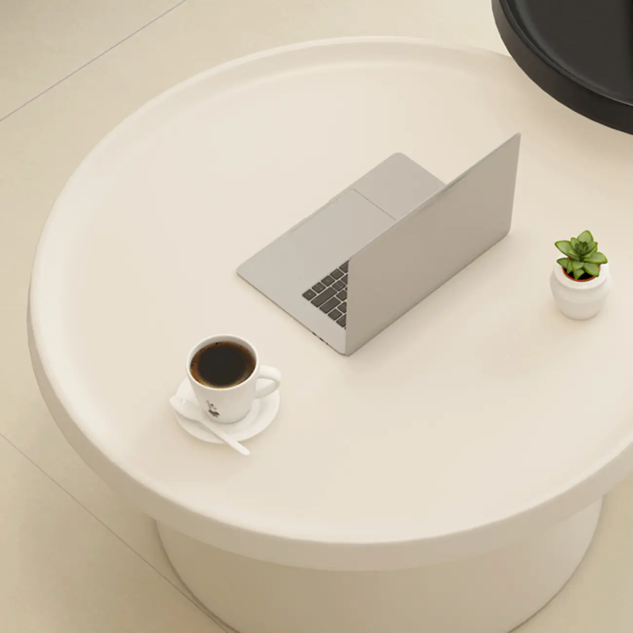 Minimalist Round Metal End Table with Pedestal Base for Home Image - 12 | homeyfad