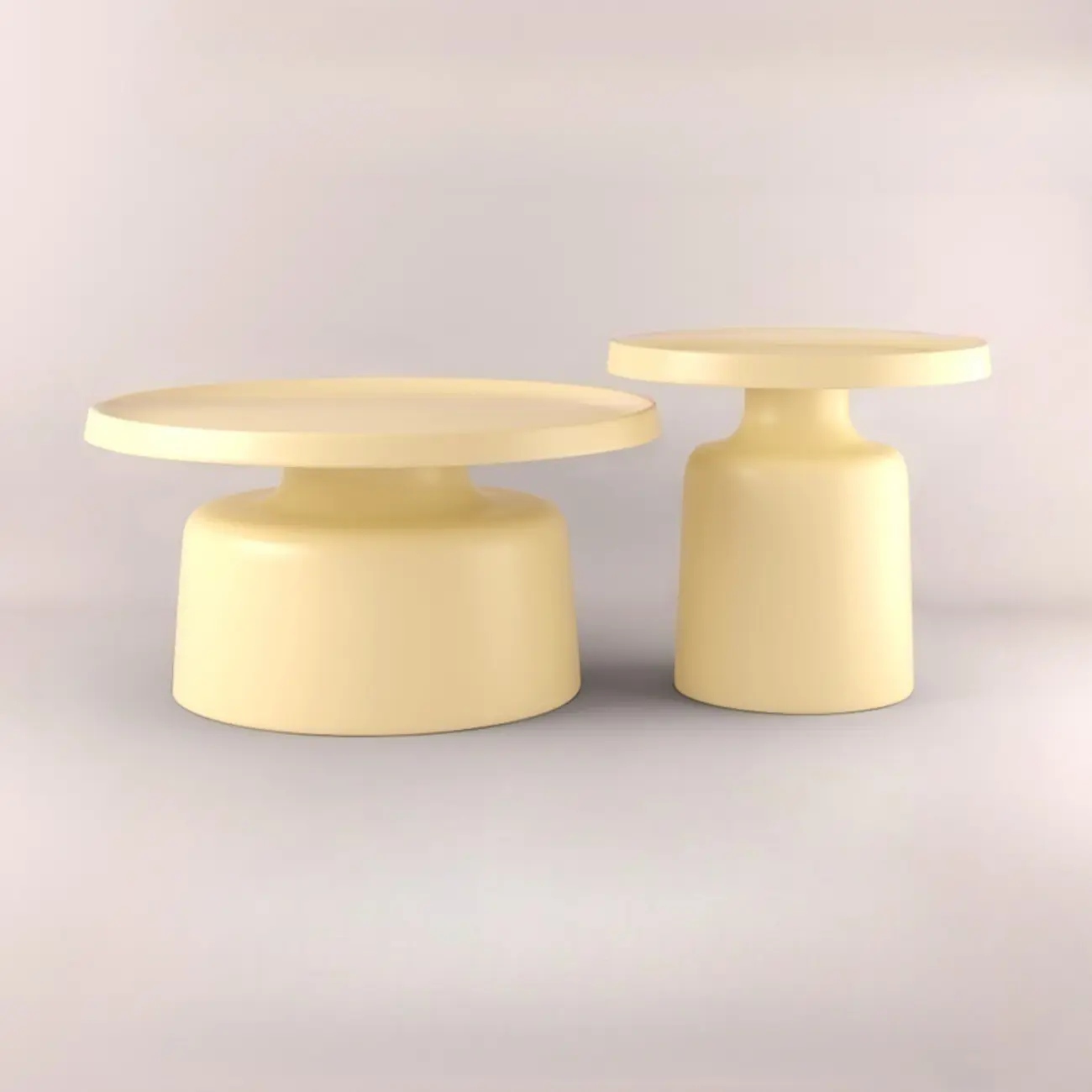 Minimalist Round Metal End Table with Pedestal Base for Home Image - 14 | homeyfad