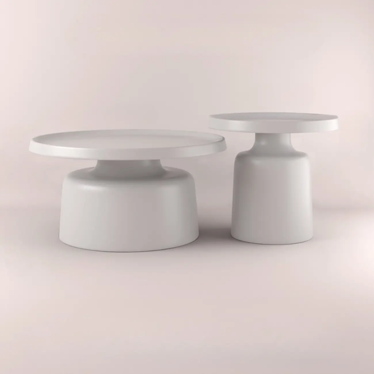 Minimalist Round Metal End Table with Pedestal Base for Home Image - 16 | homeyfad