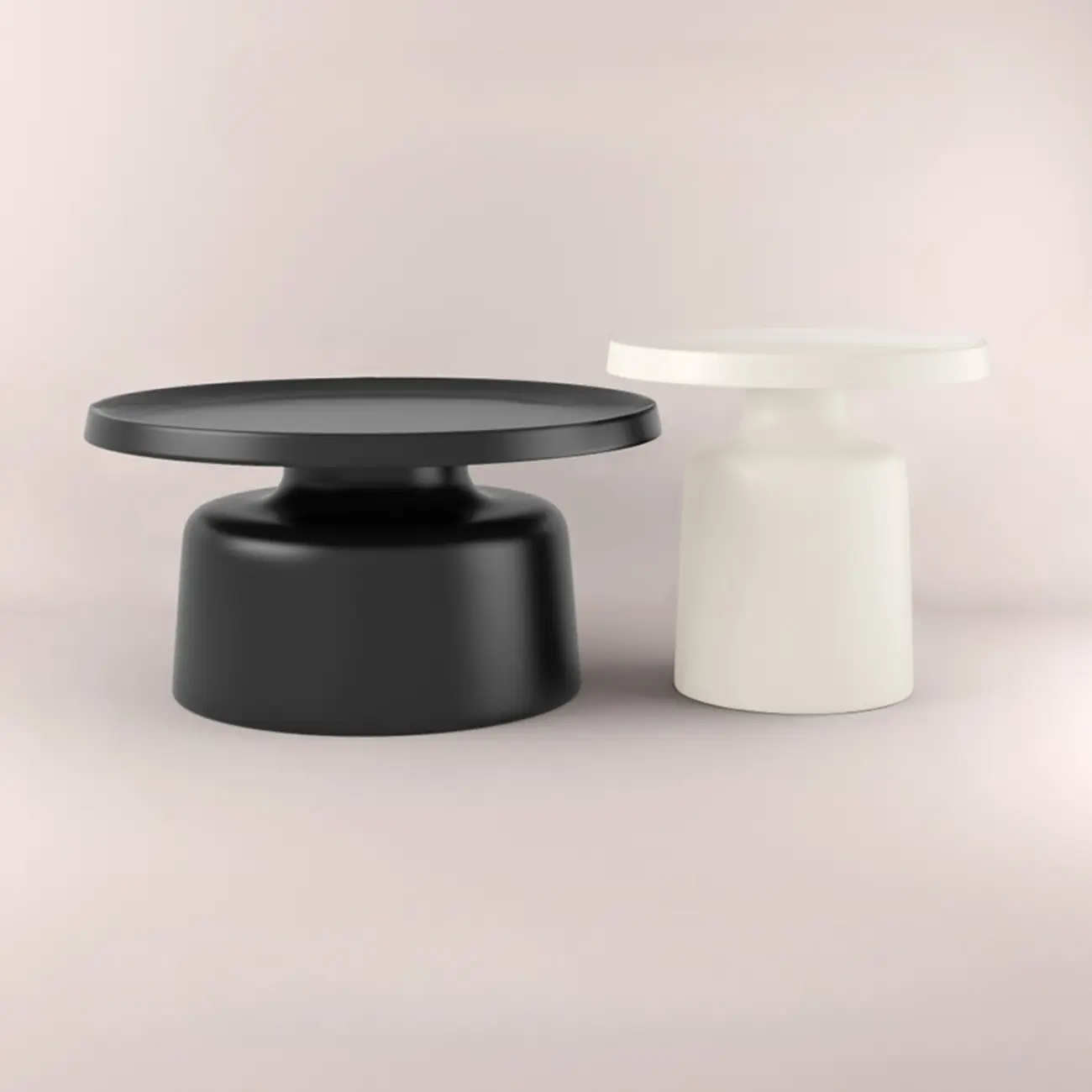 Minimalist Round Metal End Table with Pedestal Base for Home Image - 19 | homeyfad