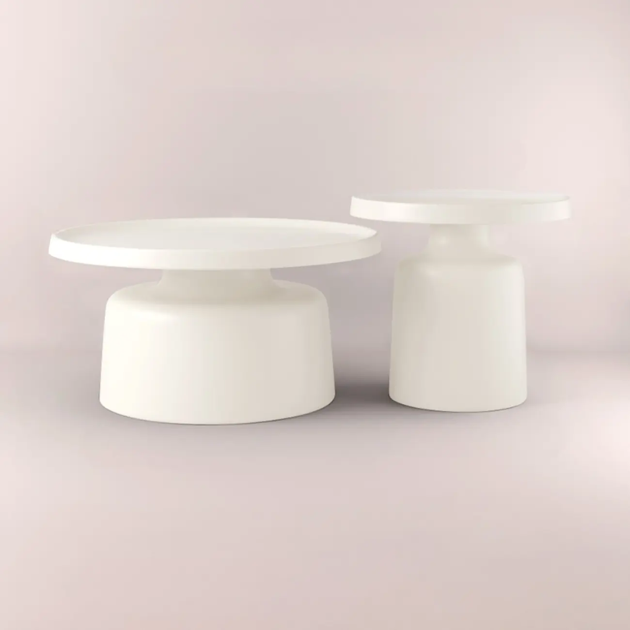 Minimalist Round Metal End Table with Pedestal Base for Home Image - 20 | homeyfad