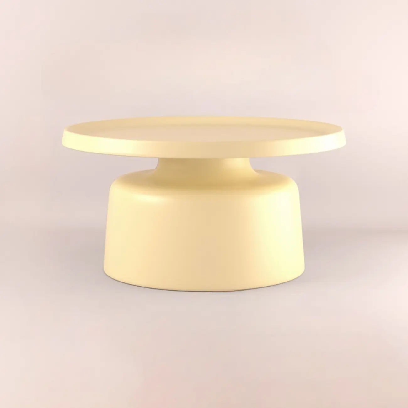 Minimalist Round Metal End Table with Pedestal Base for Home Image - 21 | homeyfad