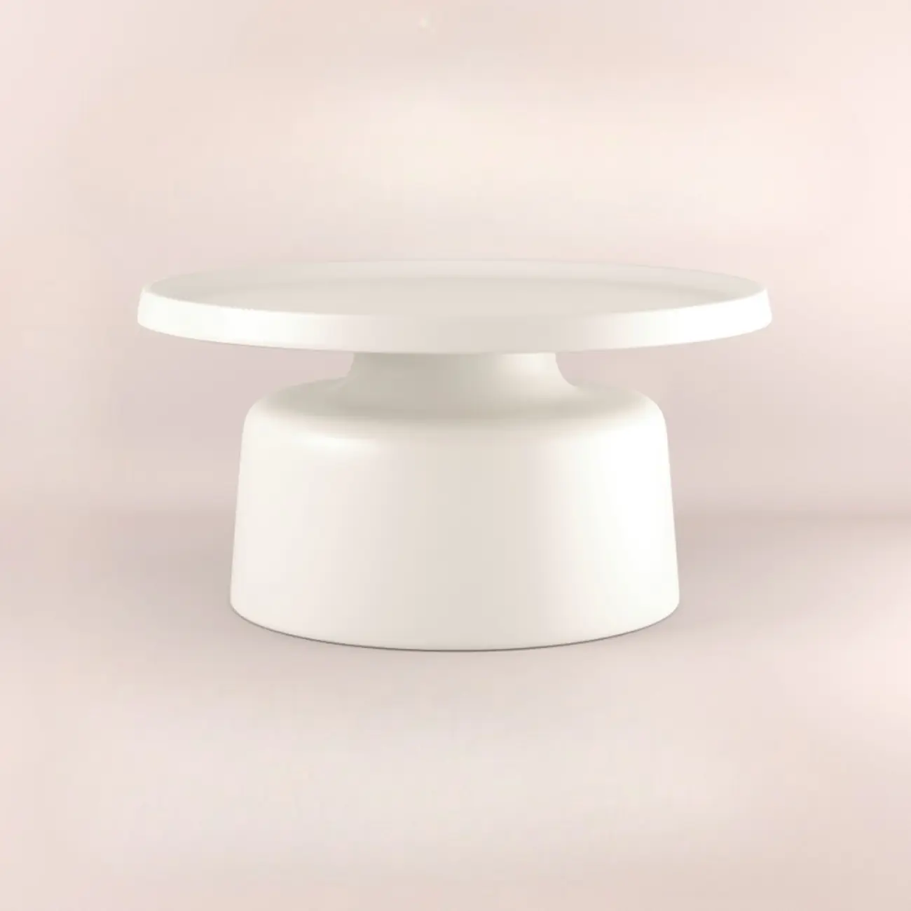 Minimalist Round Metal End Table with Pedestal Base for Home Image - 22 | homeyfad
