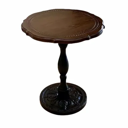 Classic Wooden Pedestal Round End Table for Modern Restroom Image - 5