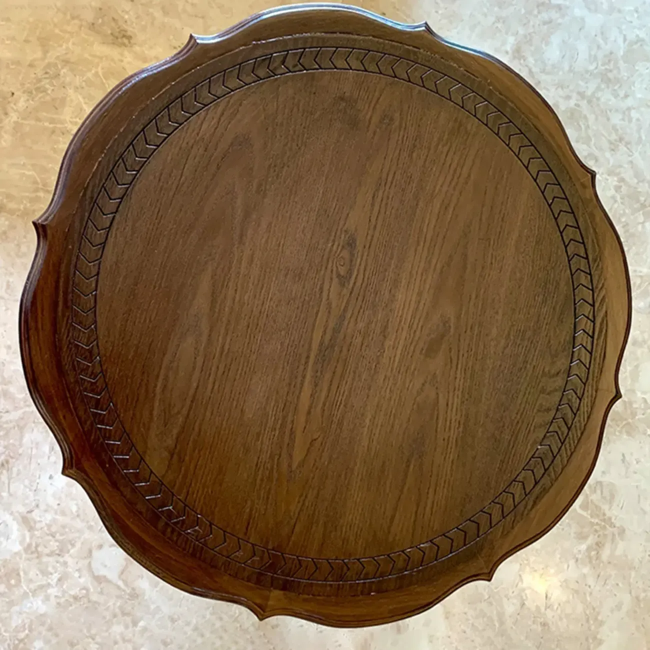 Classic Wooden Pedestal Round End Table for Modern Restroom Image - 6