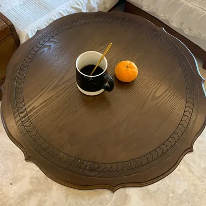 Classic Wooden Pedestal Round End Table for Modern Restroom Image - 7