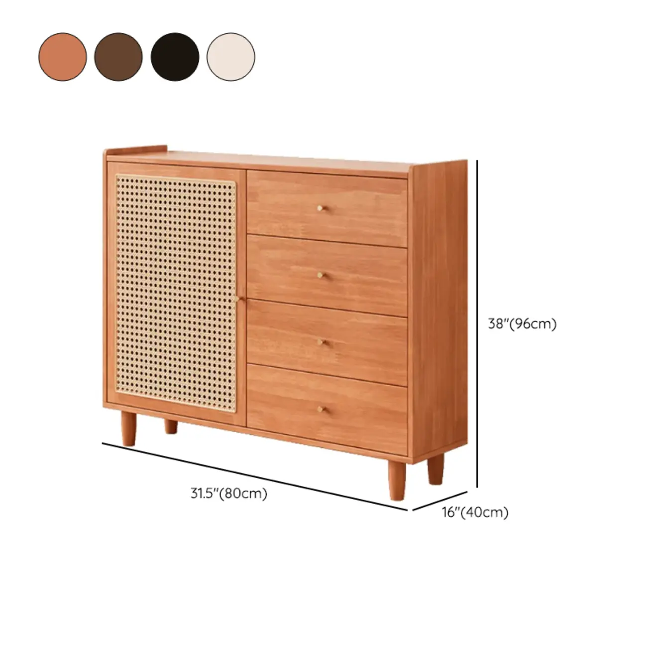 Modern Black Wood Rattan Storage Cabinet for Living Room #size | homeyfad